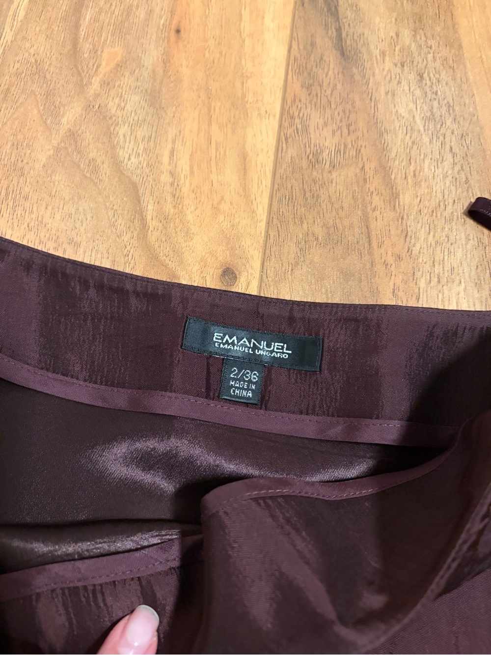 Emanuel Ungaro Plum Satin Midi Slip Skirt - Picture 3 of 3